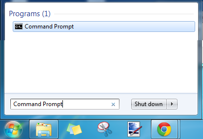 Screencap showing Command Prompt