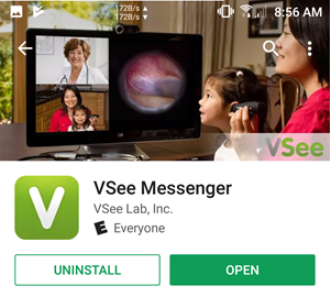 VSee finished installing on Android