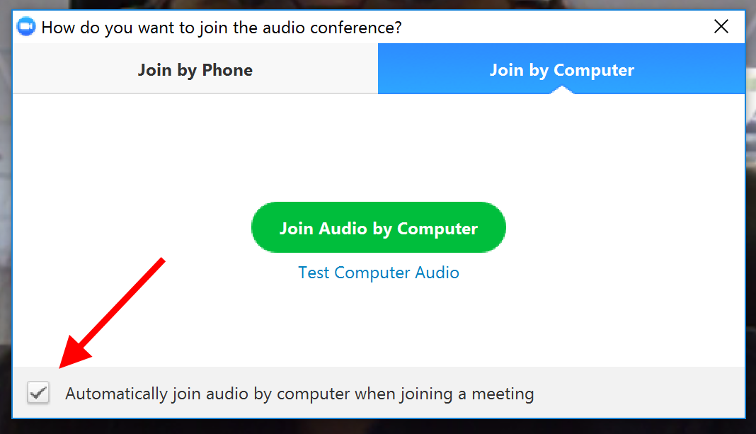 Join audio by computer